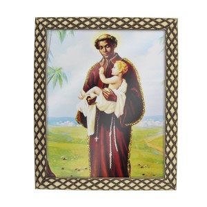 QD91400 - Quadro São Benedito - 23x28cm