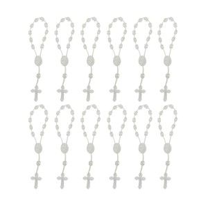 DZ05002P12 - Dezena de Acrílico Transparente c/12un. (Mini Terço) - 13,5x1cm