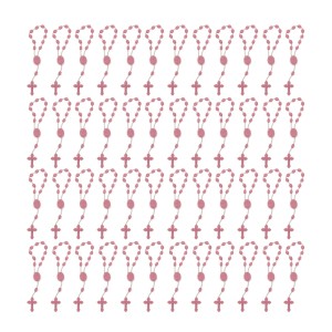 DZ05008P50 - Dezena de Acrílico Rosa Escuro c/50un. (Mini Terço) - 13,5x1cm