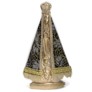 IM100474 - Imagem N. Sra. Aparecida Dourada c/ Veludo e Strass - 23x15m