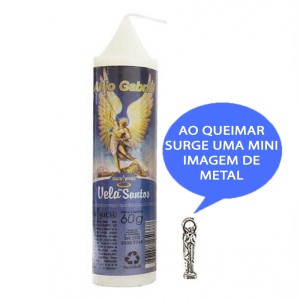 VE155143 - Vela São Gabriel Arcanjo c/ Santo de Bolso - 14x3cm