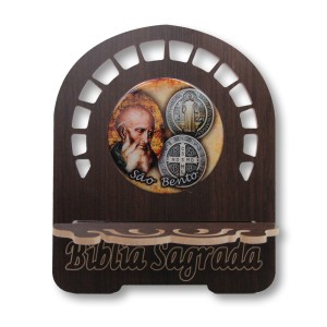 PB811501 - Porta Bíblia São Bento MDF Resinado - 26x21,5cm