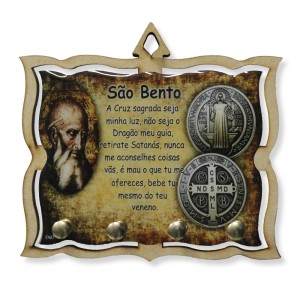 PC380650 - Porta Chaves São Bento MDF Resinado - 15,5x14cm