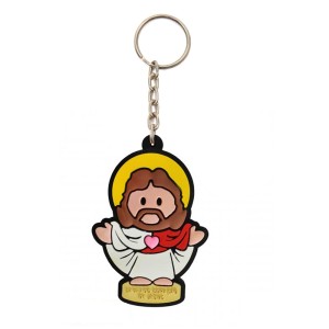 CH50404 - Chaveiro Sagrado Coração de Jesus Emborrachado - 12x4,5cm
