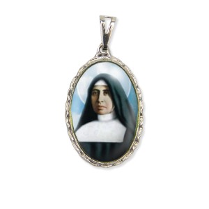 MD128075 - Medalha Santa Paulina Rendada Níquel - 5x2,5cm
