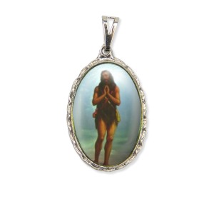 MD128423 - Medalha Santo Onofre Rendada Níquel - 5x2,5cm