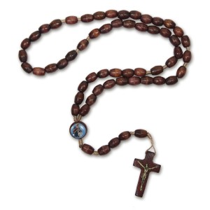 TE942016 - Terço Maria Passa na Frente Madeira - 45cm